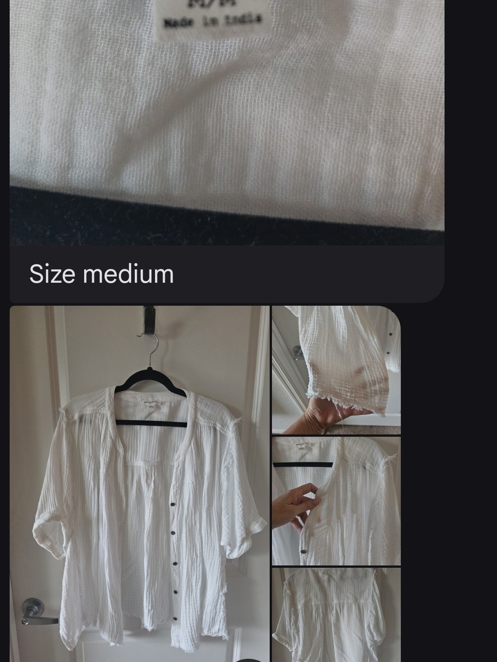 White Woman's Lightweight Button-Front Shirt